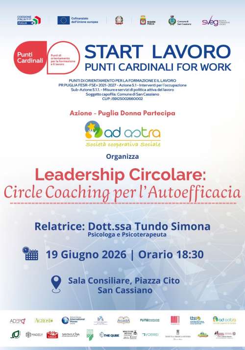 Punti Cardinali for Work. PROGETTO START LAVORO del Comune di San Cassiano
