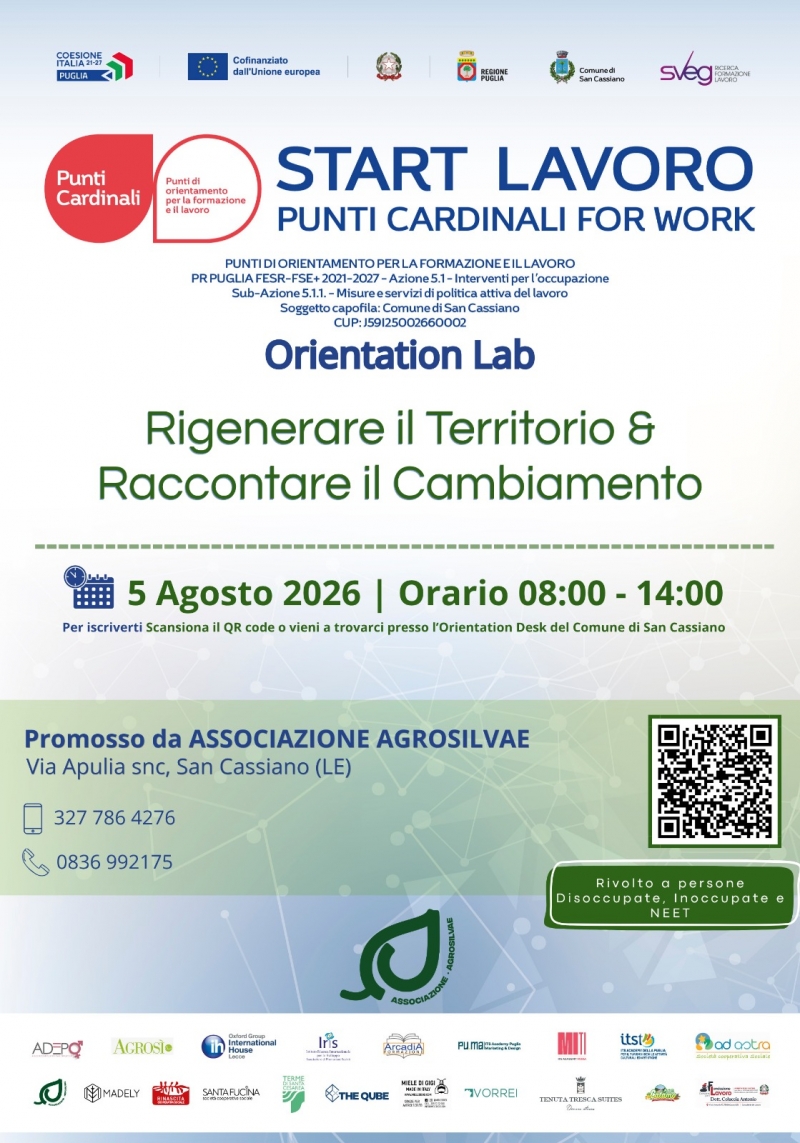 PUNTI CARDINALI FOR WORK - START LAVORO ORIENTATION LAB, 5 AGOSTO 2026